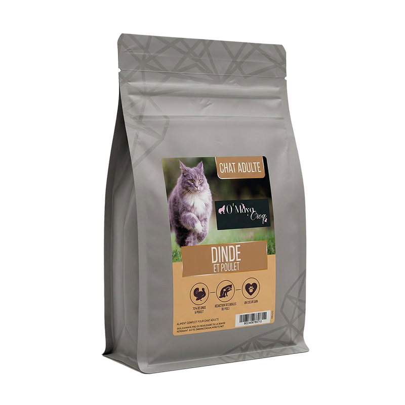 Croquette Chat Gamme Excellence dinde poulet O'Maya Croq