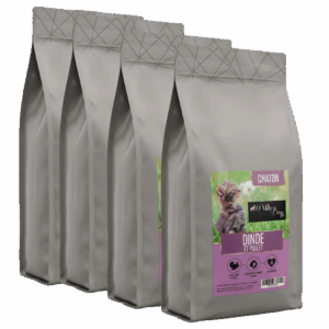 Croquette Chaton Gamme Excellence sans céréale dinde poulet O'Maya Croq lot promo