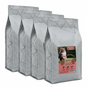 Croquette Chat Gamme Excellence sans céréale saumon poisson blanc O'Maya Croq lot promotion