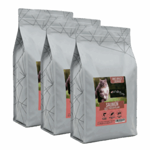 Croquette Chat Gamme Excellence sans céréale saumon poisson blanc O'Maya Croq lot promotion