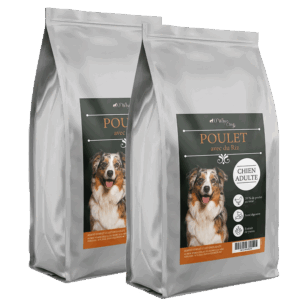 Croquette Chien Gamme Équilibre Naturel peu de céréale poulet riz O'Maya Croq lot promo