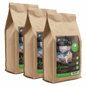 Croquette Chien Gamme Nutrition naturelle sans céréale Agneau patate douce O'Maya Croq lot promo