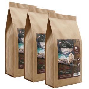 Croquette Chien Gamme Nutrition naturelle sans céréale bœuf angus patate douce O'Maya Croq lot promo