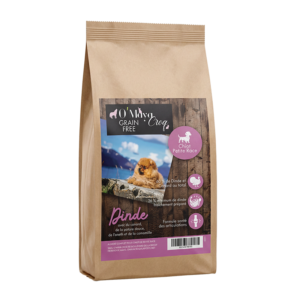 Croquette Chiot et petite chien Gamme Nutrition naturelle sans céréale dinde canard patate douce O'Maya Croq