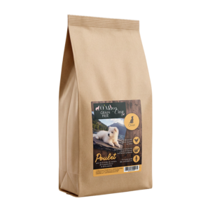 Croquette Chiot et petite chien Gamme Nutrition naturelle sans céréale poulet dinde saumon O'Maya Croq