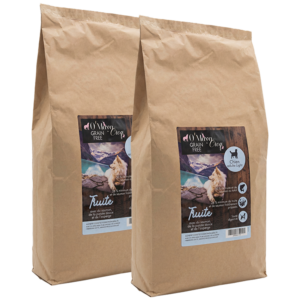 Croquette Chien Gamme Nutrition naturelle sans céréale truite saumon light O'Maya Croq lot promotion