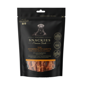 Friandise chien Snackies 100% viande séchée poulet carotte O'Maya Croq